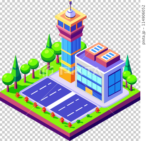 A Buildings isometric game asset art style 3D cityscape view of the top 114906052
