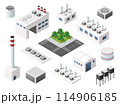 The 3D perspective aspect of set of objects of industrial plants, factories 114906185