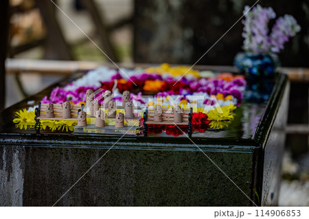 はにわと花手水 114906853