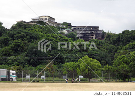 不審火で火事になった廃旅館「七洋園」和歌山市雑賀崎　 114908531