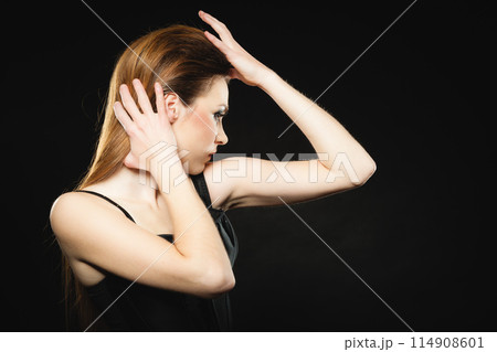 Subculture beauty punk girl portrait 114908601