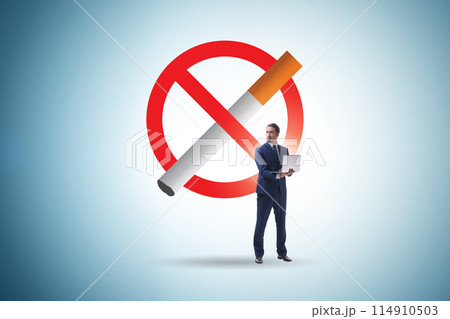 Anti smoking concept with antismoking logo Anti smoking concept with antismoking logo 114910503