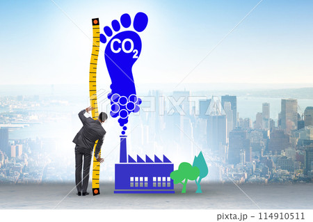 Carbon footprint concept with pollution 114910511