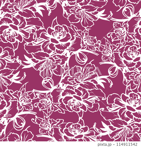 purple and white rose flowers seamless pattern, texture, design purple and white rose flowers seamless pattern, texture, design 114911542