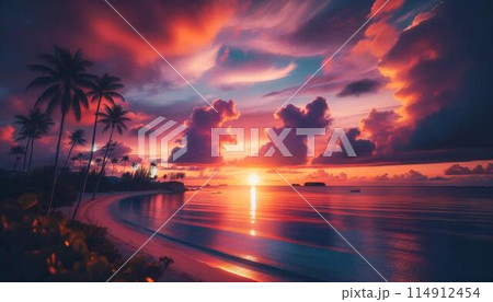 沖縄の夕日 沖縄の夕日 114912454