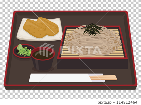 Meals_Japanese food_Noodles_Zaru soba set meal_Inari sushi Meals_Japanese food_Noodles_Zaru soba set meal_Inari sushi 114912464