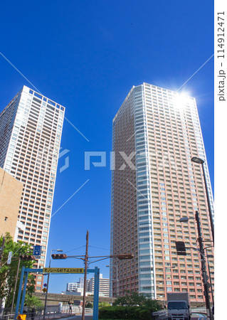 芝浦、運河沿いの都市風景 芝浦、運河沿いの都市風景 114912471