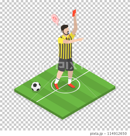 3D Isometric Flat Illustration of Soccer Judge, Football Referee 3D Isometric Flat Illustration of Soccer Judge, Football Referee 114912650