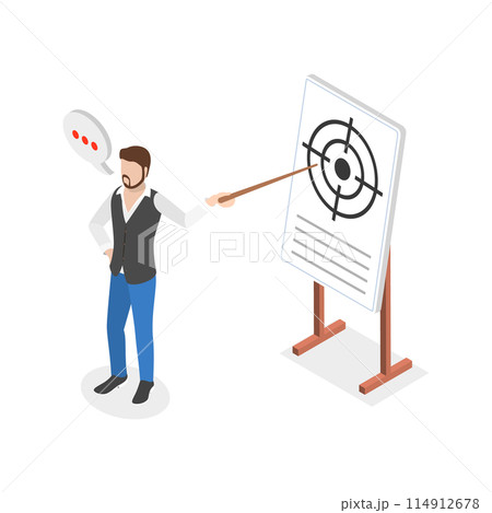 3D Isometric Flat  Illustration of Project Plan Or Strategy, Business Efficiency and Success 114912678
