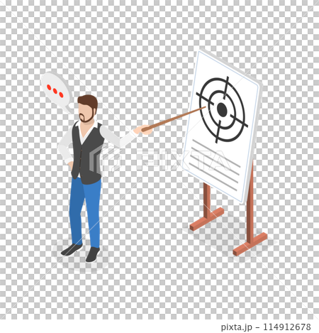 3D Isometric Flat  Illustration of Project Plan Or Strategy, Business Efficiency and Success 114912678
