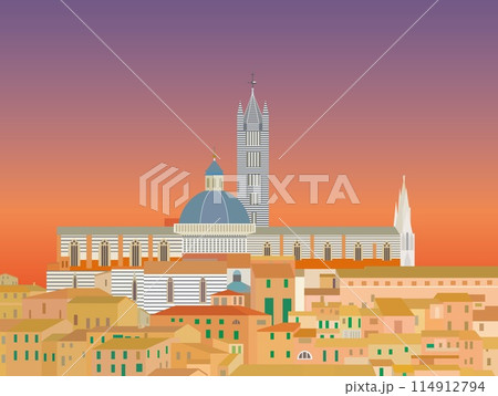 シエナ siena シエナ大聖堂 duomo di siena トスカーナ toscana 夕景 シエナ siena シエナ大聖堂 duomo di siena トスカーナ toscana 夕景 114912794