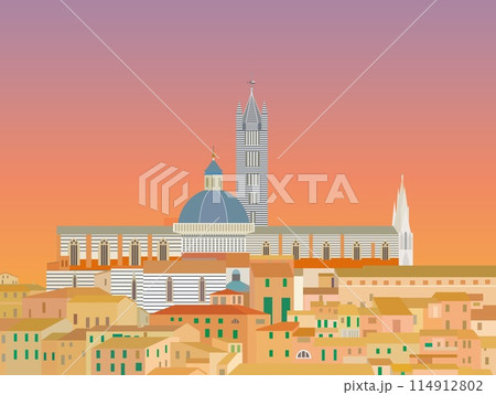 シエナ siena シエナ大聖堂 duomo di siena トスカーナ toscana 夕景 シエナ siena シエナ大聖堂 duomo di siena トスカーナ toscana 夕景 114912802