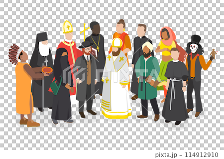 3D Isometric Flat Set of People Of Different Religious, Diversity and Equal Rights for Everybody 3D Isometric Flat Set of People Of Different Religious, Diversity and Equal Rights for Everybody 114912910