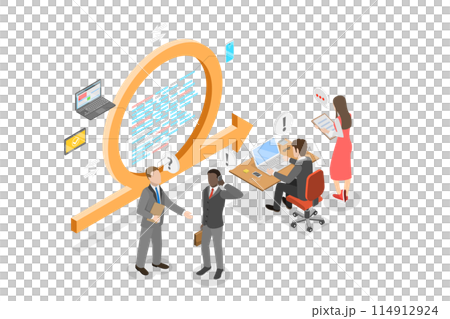 3D Isometric Flat  Illustration of Scrum, Agile Development Process 114912924