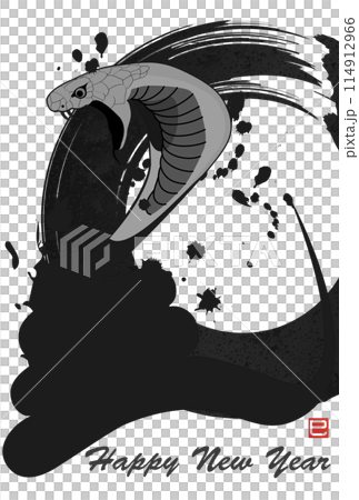 Coiled cobra (New Year's card material) 114912966