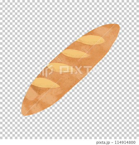 手描き フランスパンのイラスト テクスチャあり 手描き フランスパンのイラスト テクスチャあり 114914800