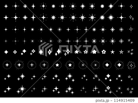 いろいろな形のキラキラ・星のマークのセット 114915409