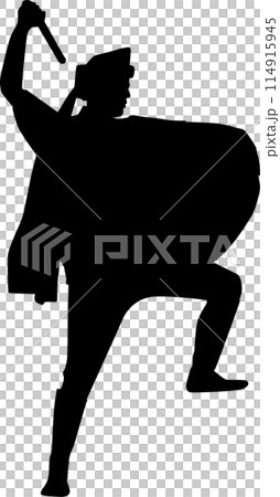 Okinawa Eisa silhouette Okinawa Eisa silhouette 114915945
