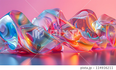 A closeup of a vibrant abstract sculpture in liquid petal and magenta hues set against a transparent electric blue background, creating an eyecatching art piece at the event 114916211