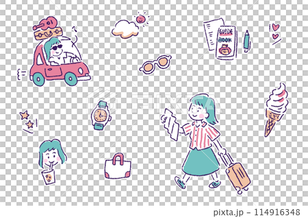 Traveling girl - driving a car 114916348