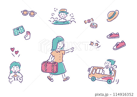 旅をする女の子〜バスに乗る 114916352