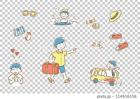 旅をする男の子〜バスに乗る 114916356