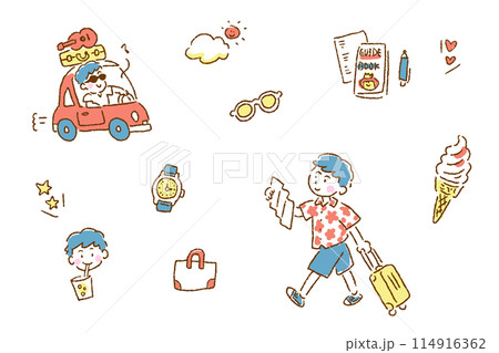 旅をする男の子〜車の運転 114916362