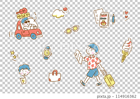 旅をする男の子〜車の運転 114916362