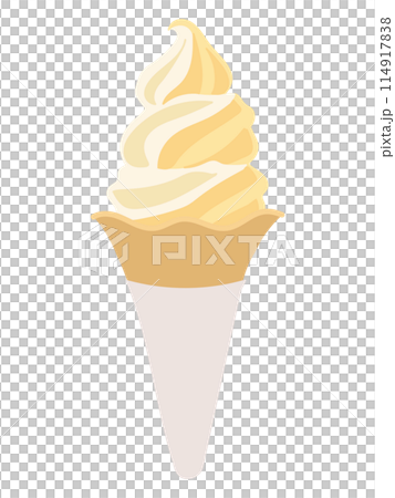 バナナみるくソフトクリームのイラスト 114917838