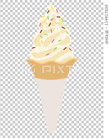 チョコスプレーミルクソフトクリームのイラスト 114917839