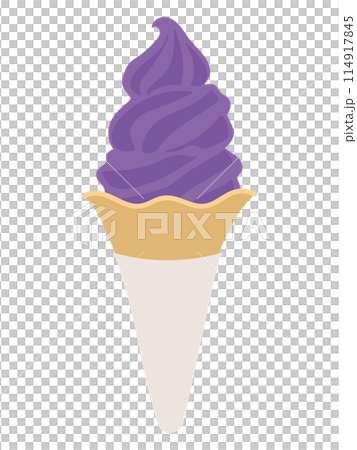 ぶどうソフトクリームのイラスト ぶどうソフトクリームのイラスト 114917845