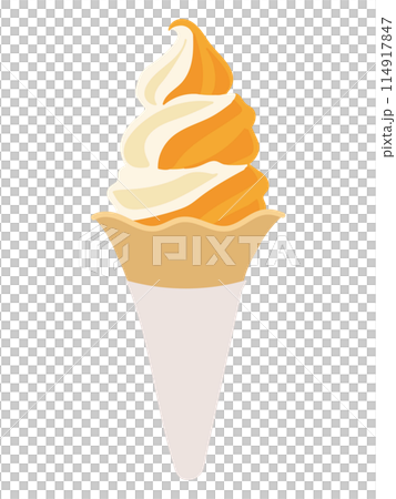 みかんミルクソフトクリームのイラスト 114917847