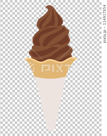 Illustration of chocolate soft serve 114917854