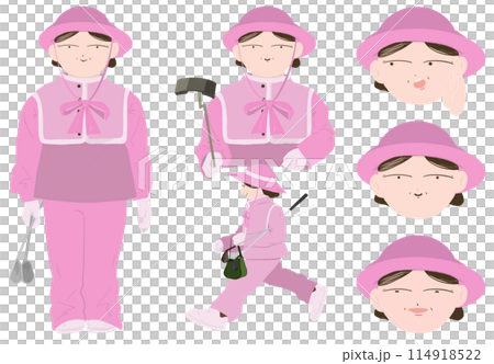 ゴルフのゴルフのキャディーをする女性 ゴルフのゴルフのキャディーをする女性 114918522