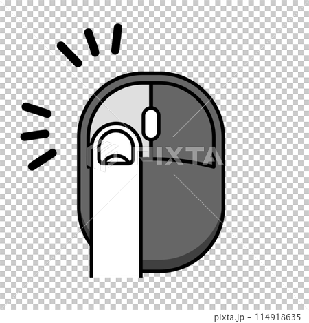 Illustration of a black mouse double-clicking 114918635