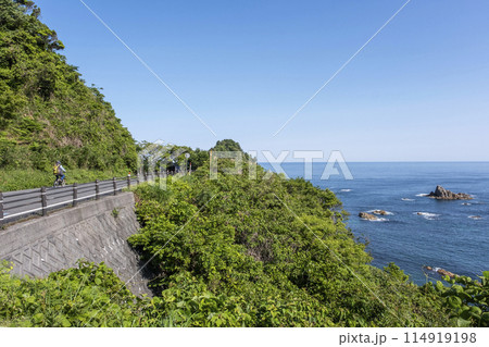 浦富海岸　新緑・初夏のサイクリングイメージ 114919198