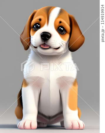 Closeup Cute baby dog isolated. 114919914