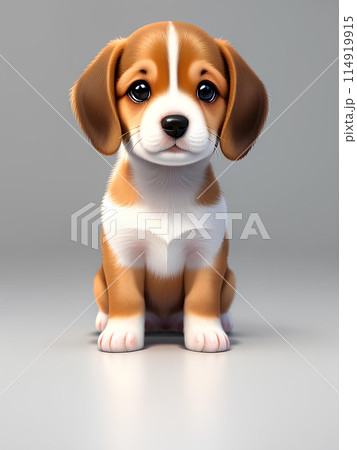 Closeup Cute baby dog isolated. 114919915