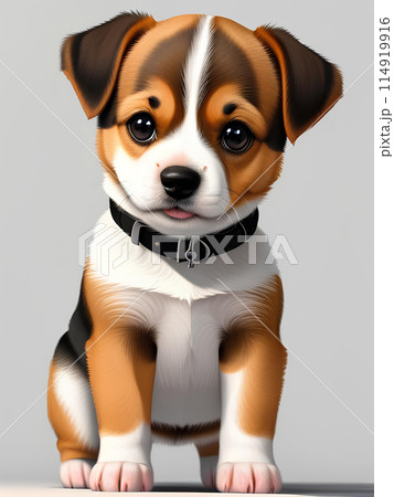 Closeup Cute baby dog isolated. 114919916