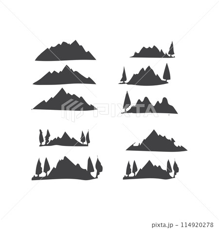 icons pack mountain silhouette icons pack mountain silhouette 114920278