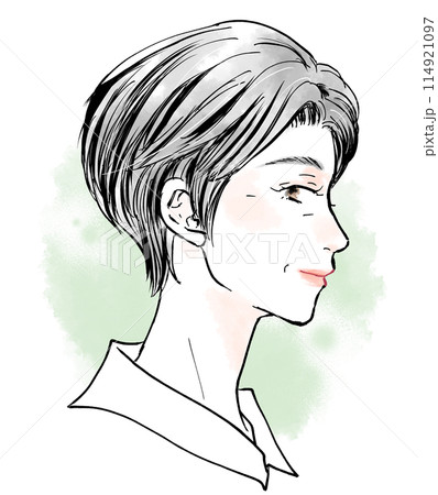 白髪ぼかしをしたシニア女性 白髪ぼかしをしたシニア女性 114921097