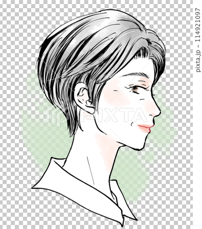 白髪ぼかしをしたシニア女性 白髪ぼかしをしたシニア女性 114921097