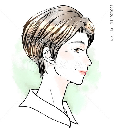 白髪ぼかしをしたシニア女性 白髪ぼかしをしたシニア女性 114921098