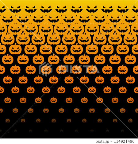 ハロウィン向け、カボチャのおばけの正方形背景素材 ハロウィン向け、カボチャのおばけの正方形背景素材 114921480