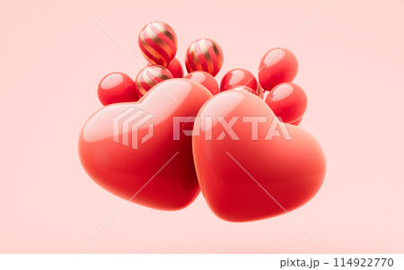 Love heart with 3d cartoon style, festival 114922770