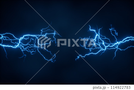 Blue lightning with dark background, 3d rendering. Blue lightning with dark background, 3d rendering. 114922783