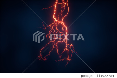 Red lightning with dark background, 3d rendering. Red lightning with dark background, 3d rendering. 114922784
