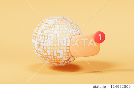 Message envelope with cartoon style, 3d rendering. 114922809