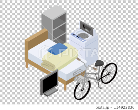 Single person moving, garbage collection Single person moving, garbage collection 114922836