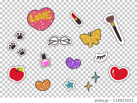 平成復古風格貼紙手繪插圖集 平成復古風格貼紙手繪插圖集 114923033